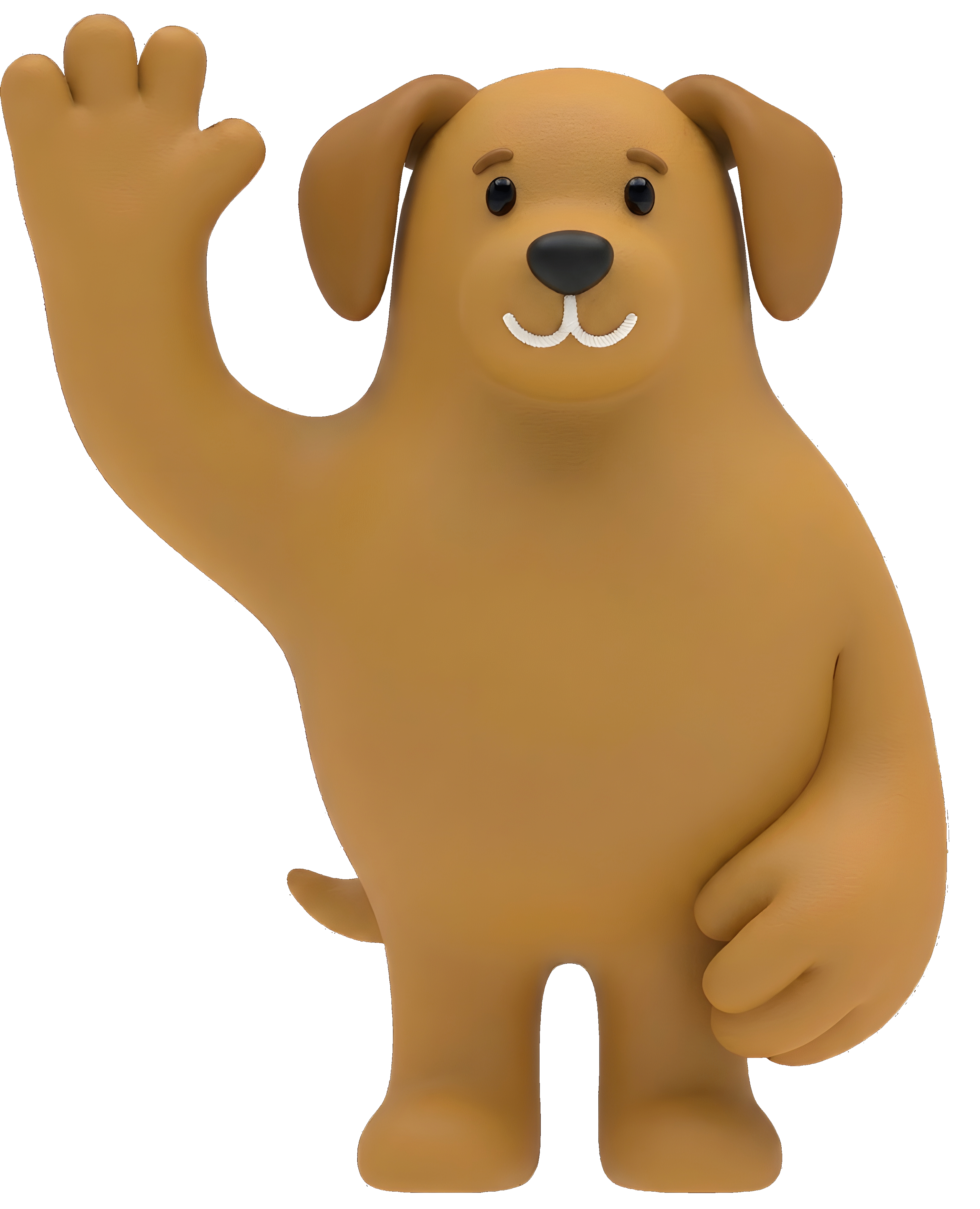 Nex, priateľský maskot webnex, stojí a máva na pozdrav